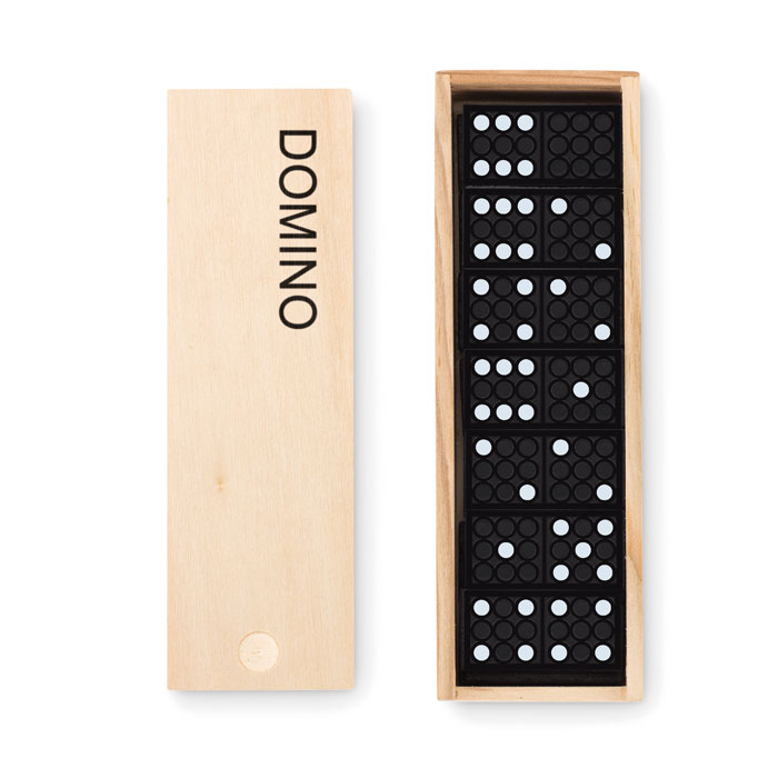 Plastová hra domino SCARF v dřevěné krabičce - dřevěná