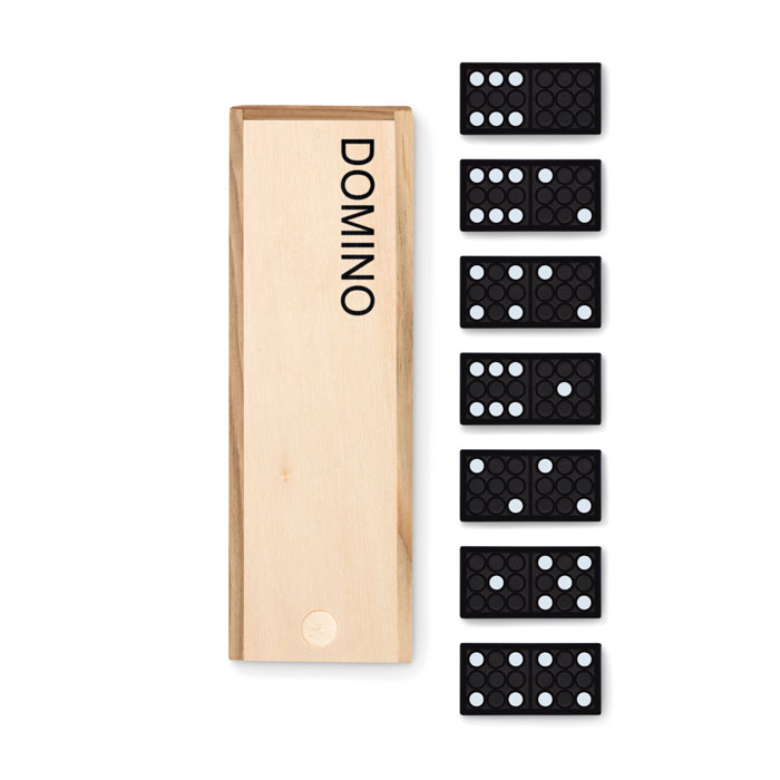 Plastová hra domino SCARF v dřevěné krabičce - dřevěná