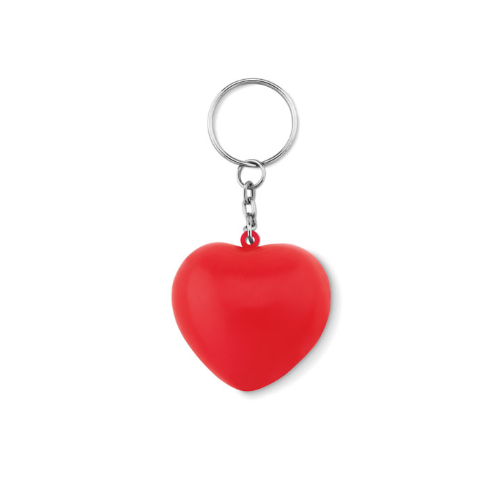 Plastový přívěsek na klíče GEOID ve tvaru srdce - červená