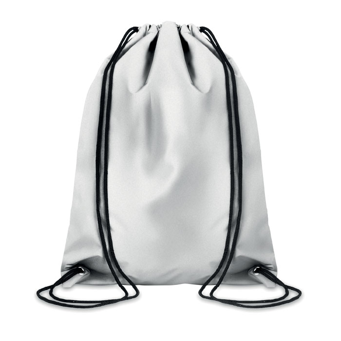 Polyester reflective backpack GAMIC with drawstring - silver