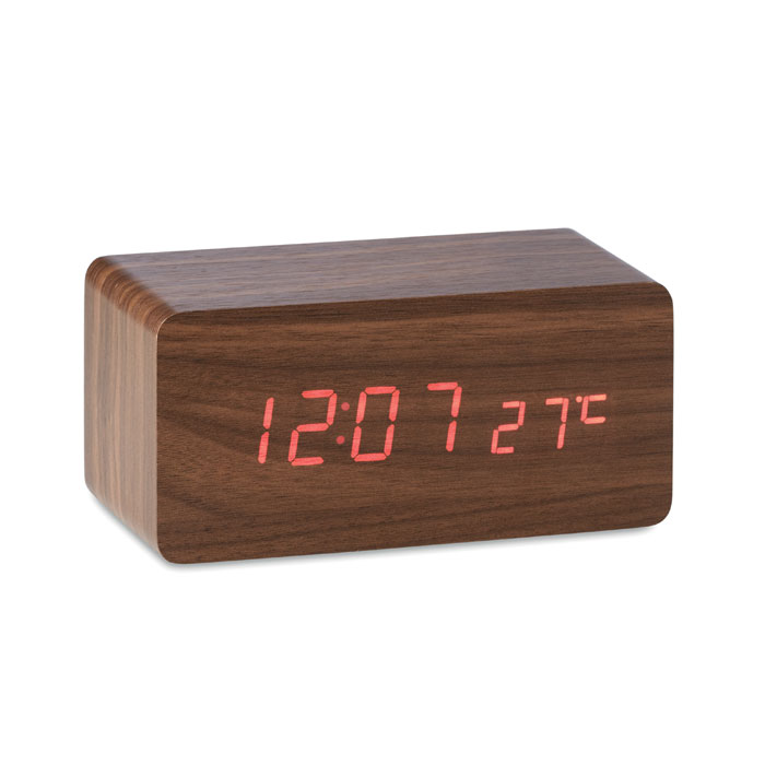 Clock with wireless charger WEENY in wood design - wooden