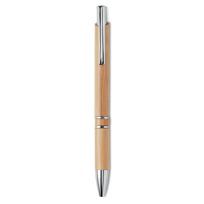 Hliníkové kuličkové pero ZONAS s bambusovým povrchem - dřevěná