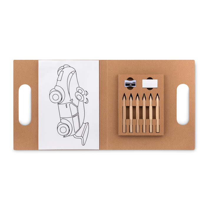 Children's colouring set ROTS with crayons - beige
