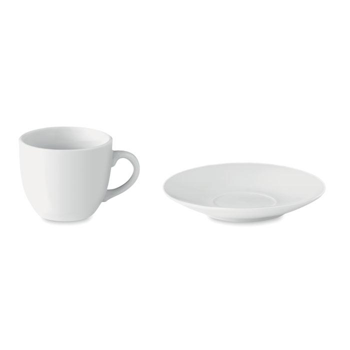 Porcelánový hrnek na espresso EMAIL s podšálkem, 80 ml - bílá