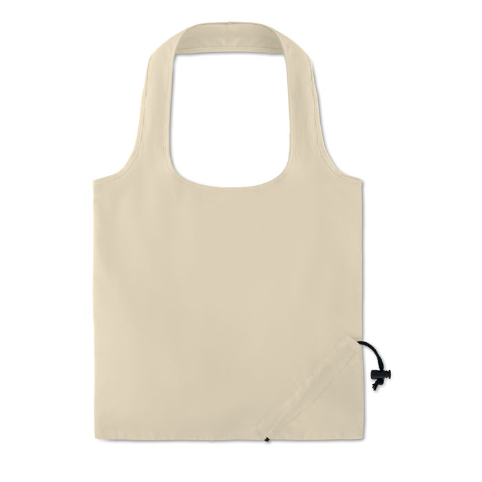 Foldable cotton shopping bag COLAS with short handles - beige