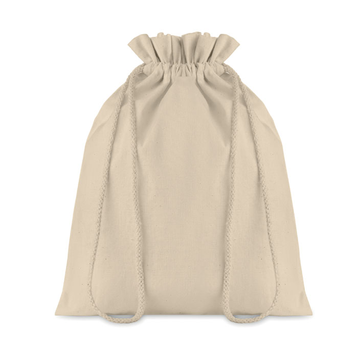 Medium fabric bag FROTH with drawstring - beige