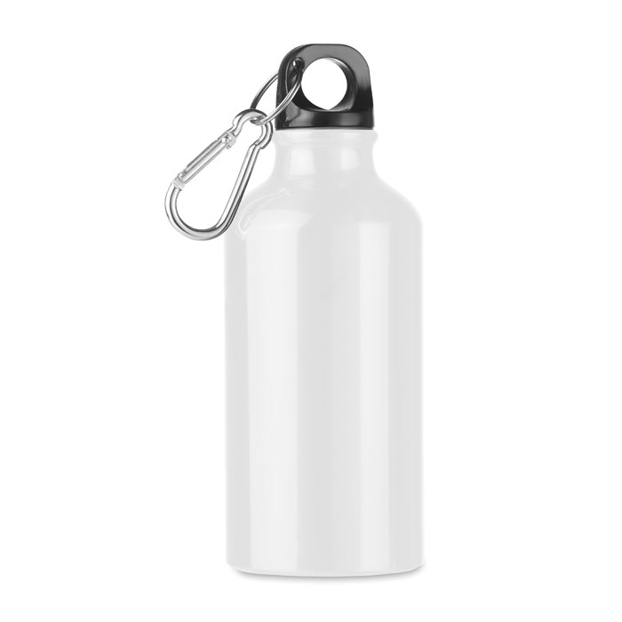 Aluminium bottle FRIEDA with carabiner, 400 ml
