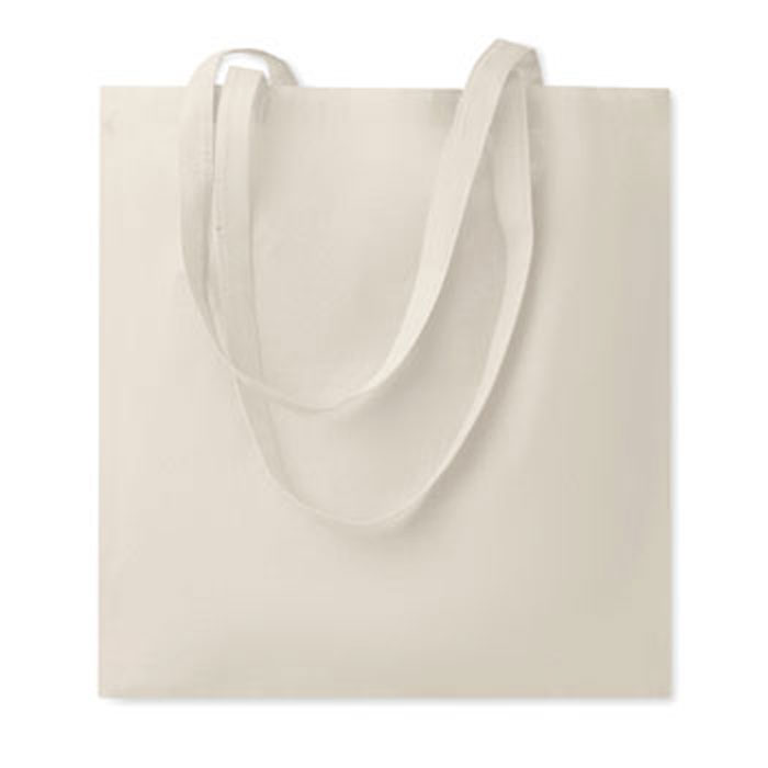 Fabric shopping bag LONNA with long handles - beige