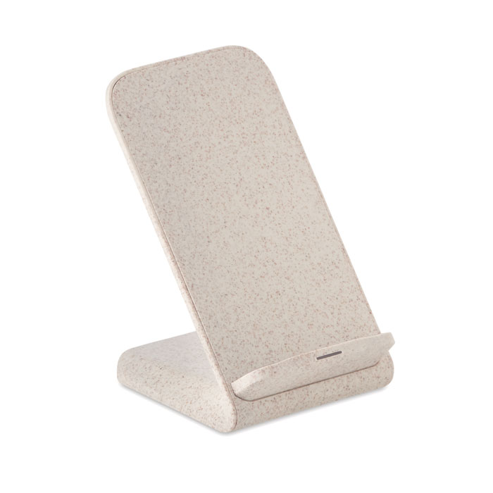 Charging stand LUAUS made of plastic and wheat straw - beige