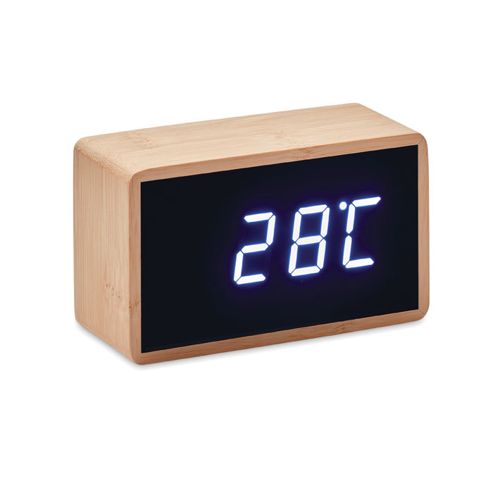 Digital alarm clock PONCE in bamboo cover - wooden
