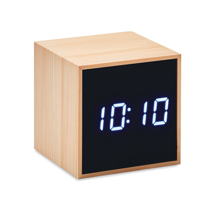 Digital alarm clock MOBS in bamboo cover - wooden