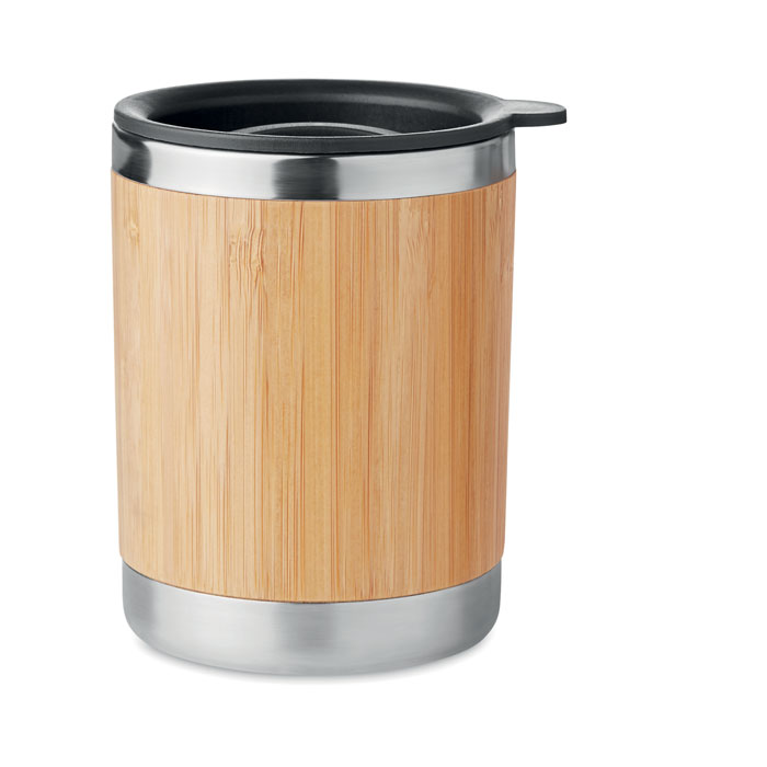 Travel mug CURER with bamboo surface - wooden