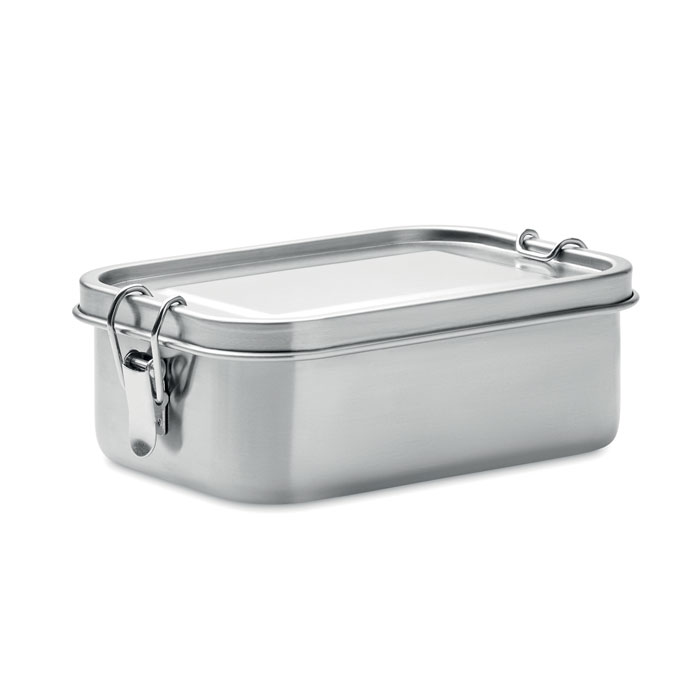 Stainless steel lunch box COMMUNE with lid, 750 ml - matt silver