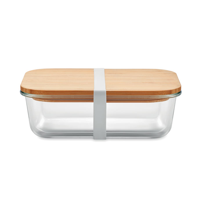 Glass food box AXLES with bamboo lid - transparent