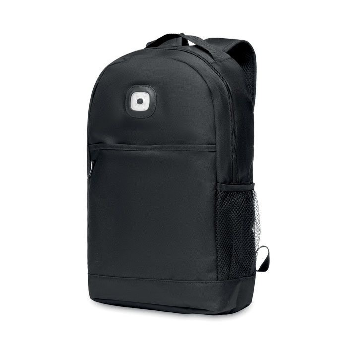 Urban backpack made of RPET material SHINER with COB light - black
