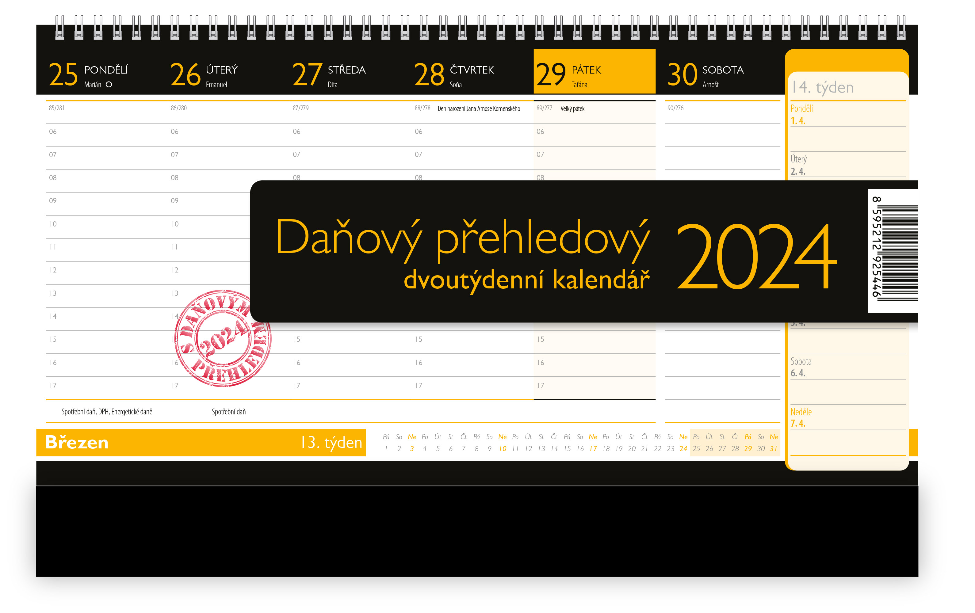 Stolní kalendář Daňový přehledový 2024