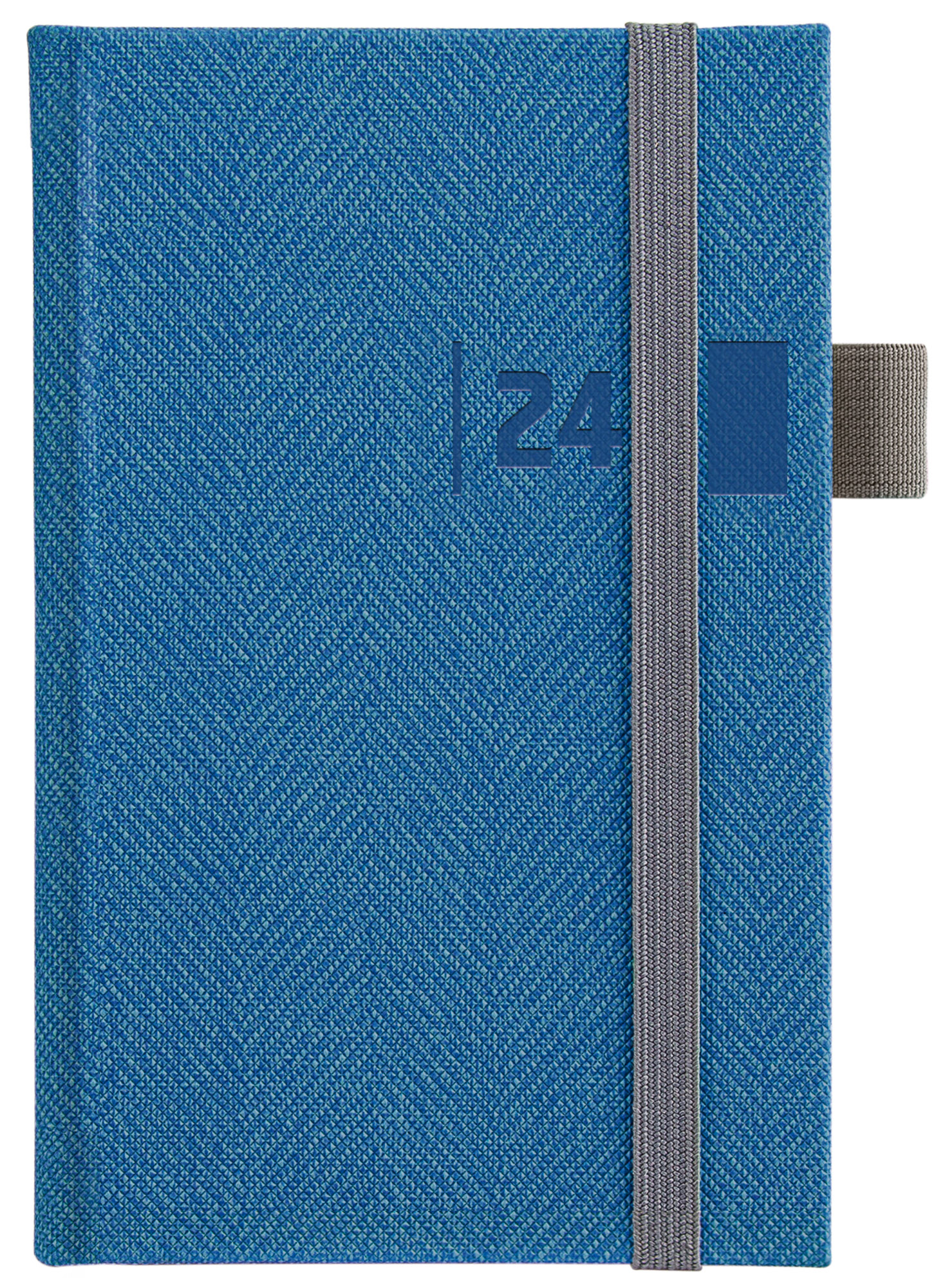 Kapesní týdenní diář Tweed 2024, 9x15 cm - modrá
