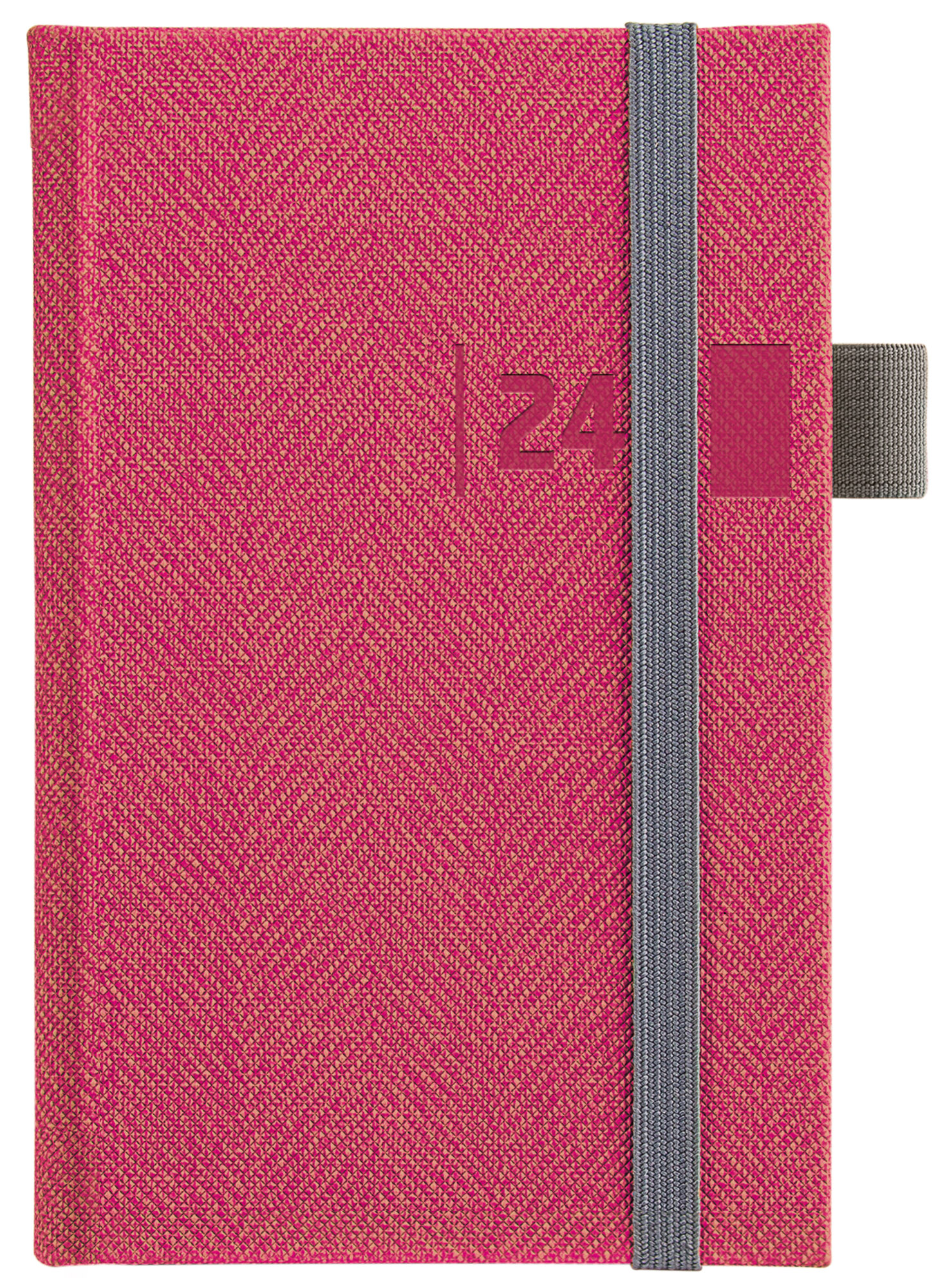 Kapesní týdenní diář Tweed 2024, 9x15 cm - červená