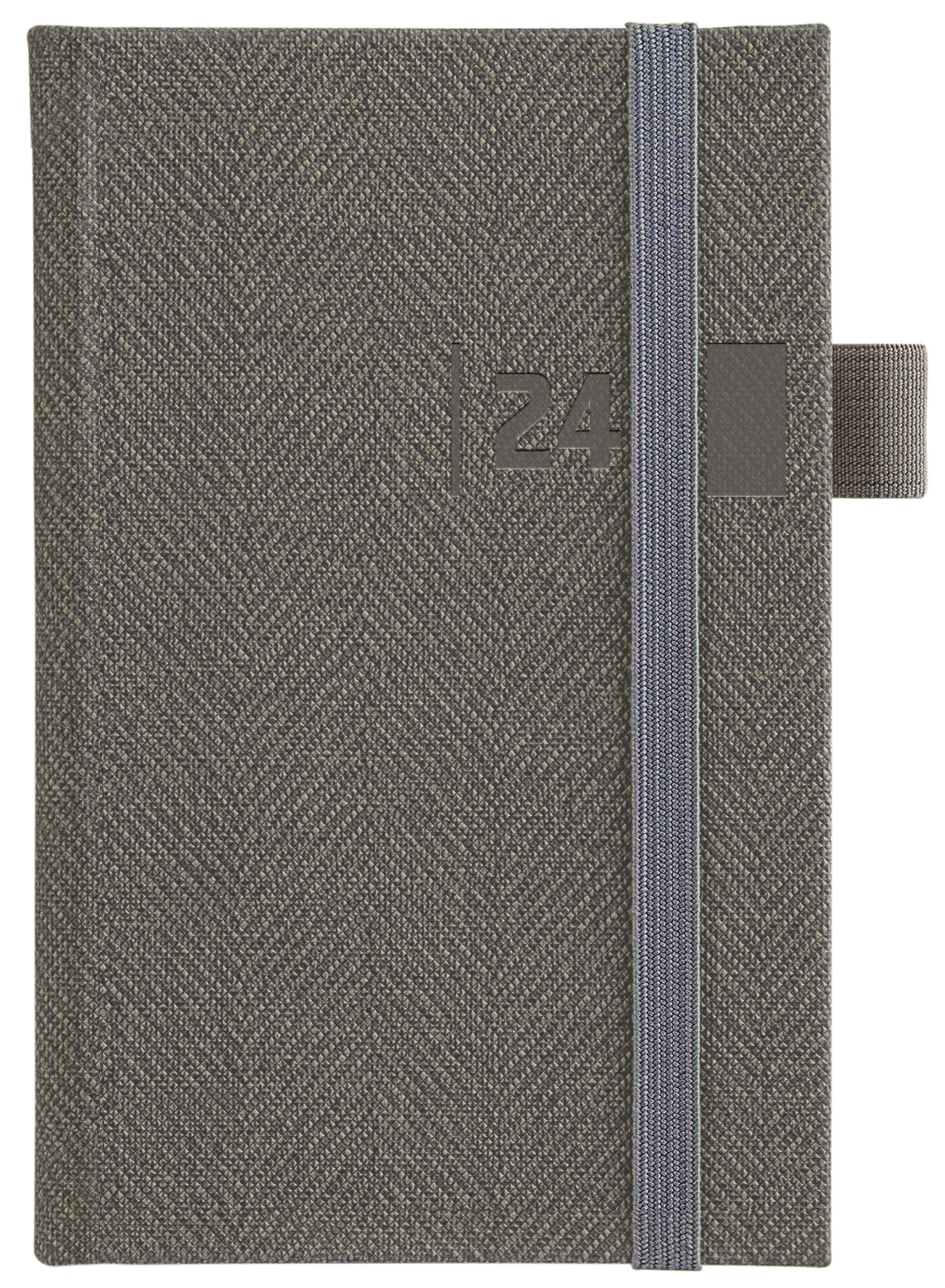 Kapesní týdenní diář Tweed 2024, 9x15 cm - šedá