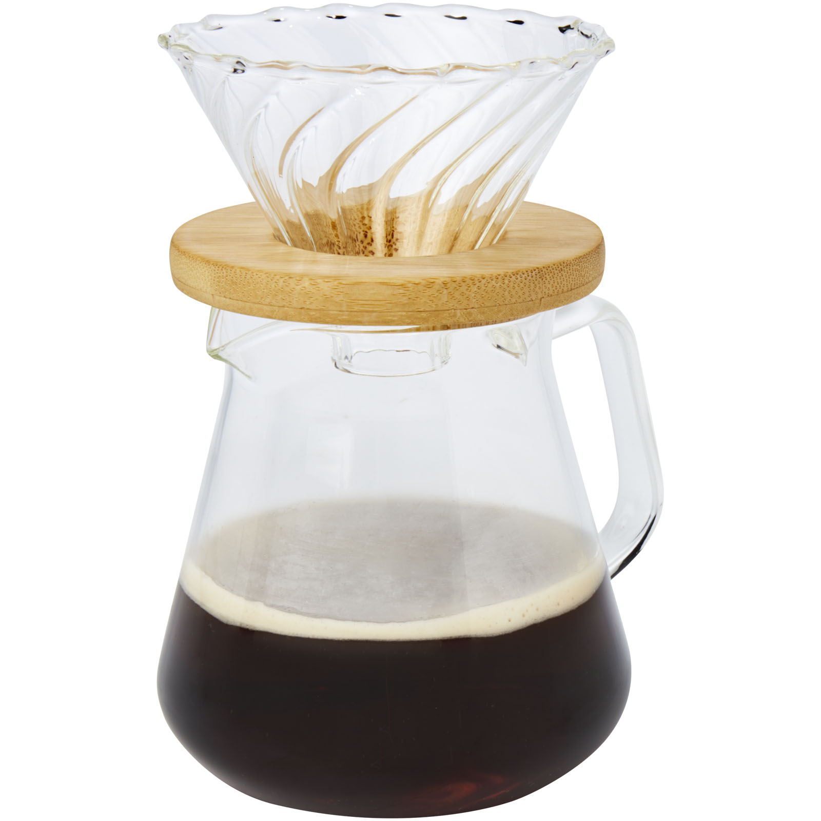Skleněný kávovar GEIS, 500 ml - transparent / natural