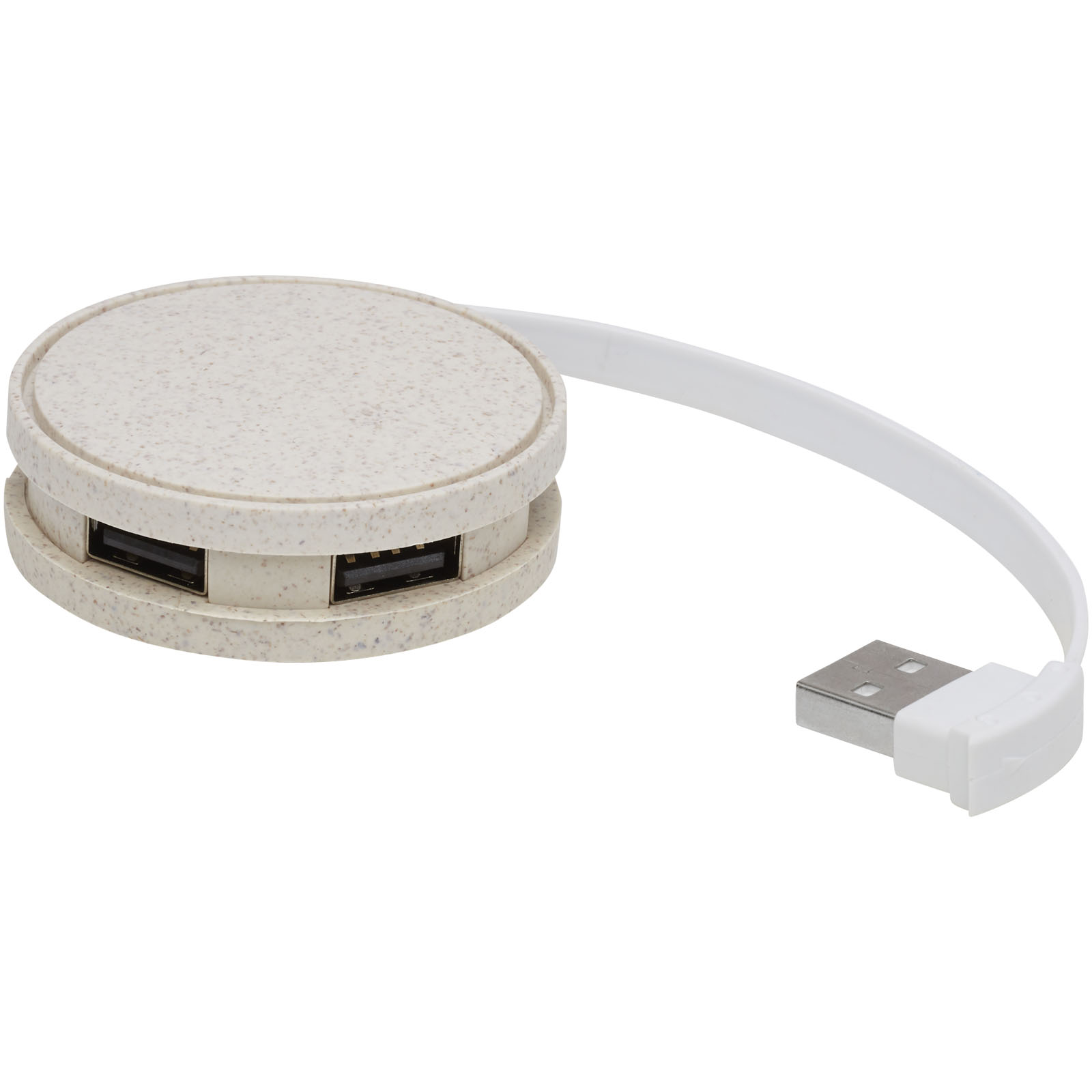 Plastový USB rozbočovač z pšeničné slámy FROSH - natural