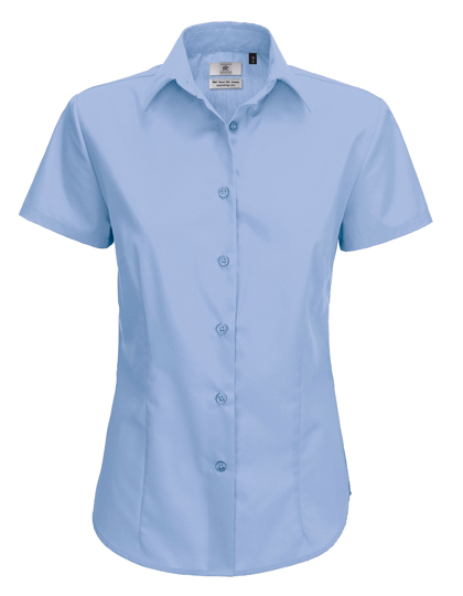 Women's Short Sleeve Shirt B&C Women´s Poplin Shirt Smart Short Sleeve