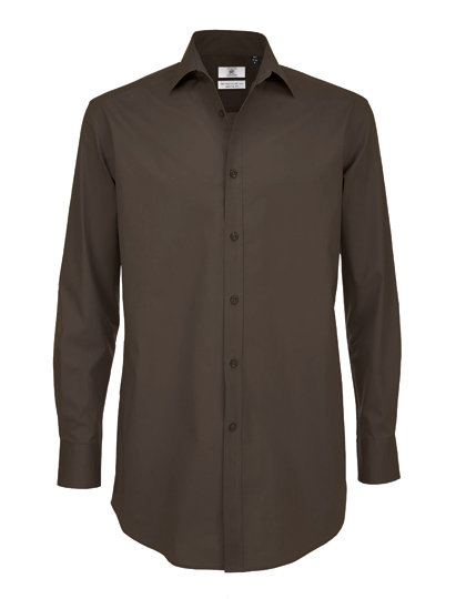 Pánská košile s dlouhým rukávem B&C Men´s Poplin Shirt Black Tie Long Sleeve