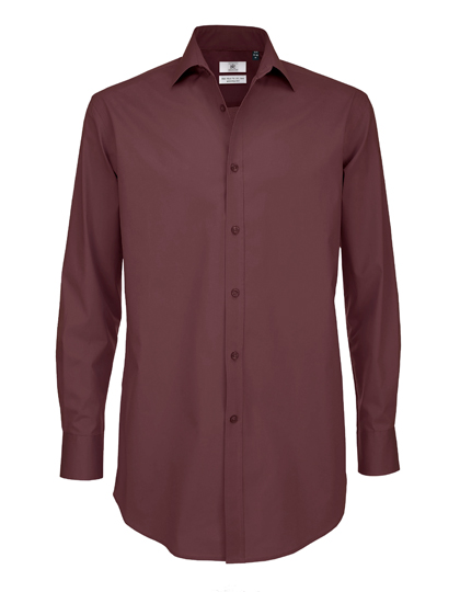 Pánská košile s dlouhým rukávem B&C Men´s Poplin Shirt Black Tie Long Sleeve