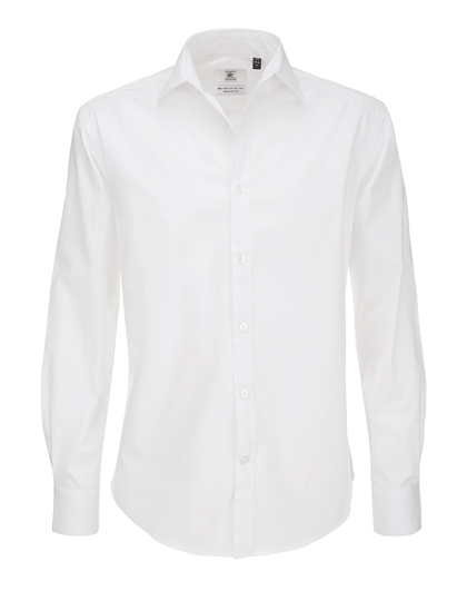 Men's Long Sleeve Shirt B&C Men´s Poplin Shirt Black Tie Long Sleeve