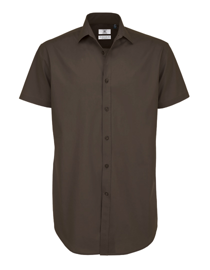 Pánská košile s krátkým rukávem B&C Men´s Poplin Shirt Black Tie Short Sleeve
