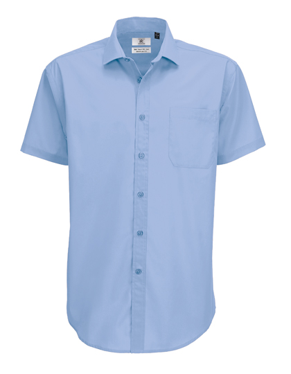 Men's Short Sleeve Shirt B&C Men´s Poplin Shirt Smart Short Sleeve