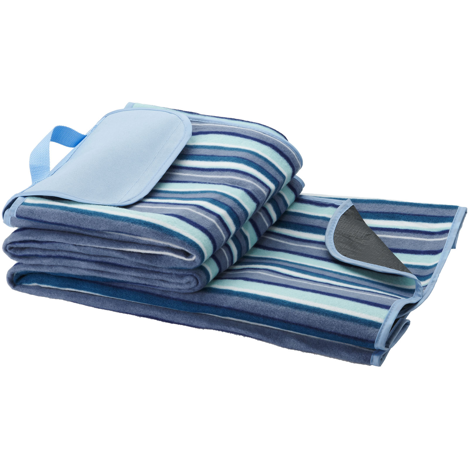 Picnic blanket JUXTA with waterproof lining - white / blue