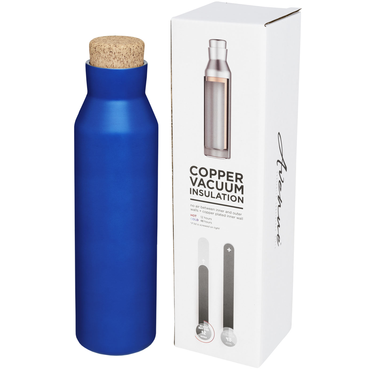 Stainless steel thermo bottle SIPS with trendy cork lid, 590 ml