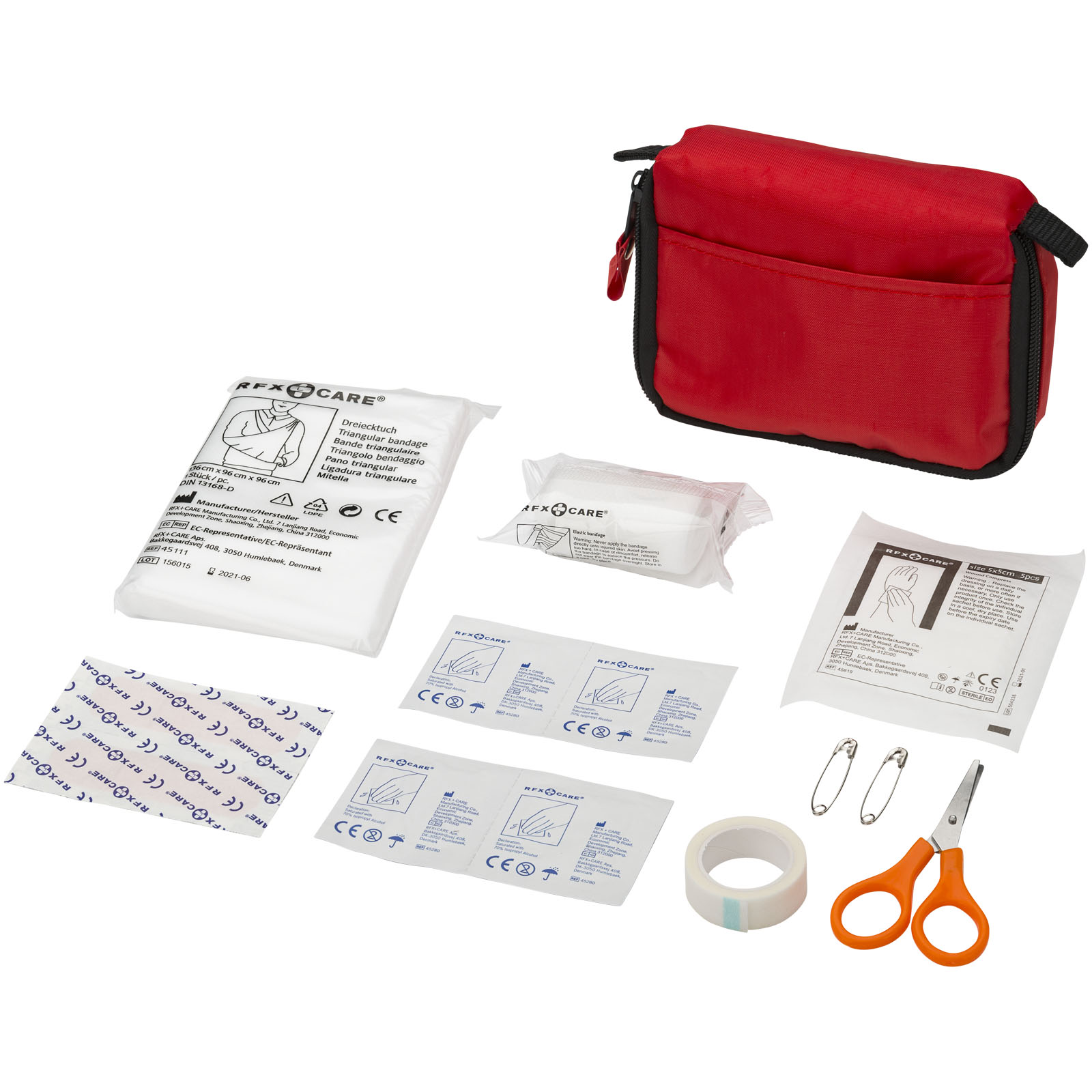 Travel first aid kit AUDREY with 19 accessories - red