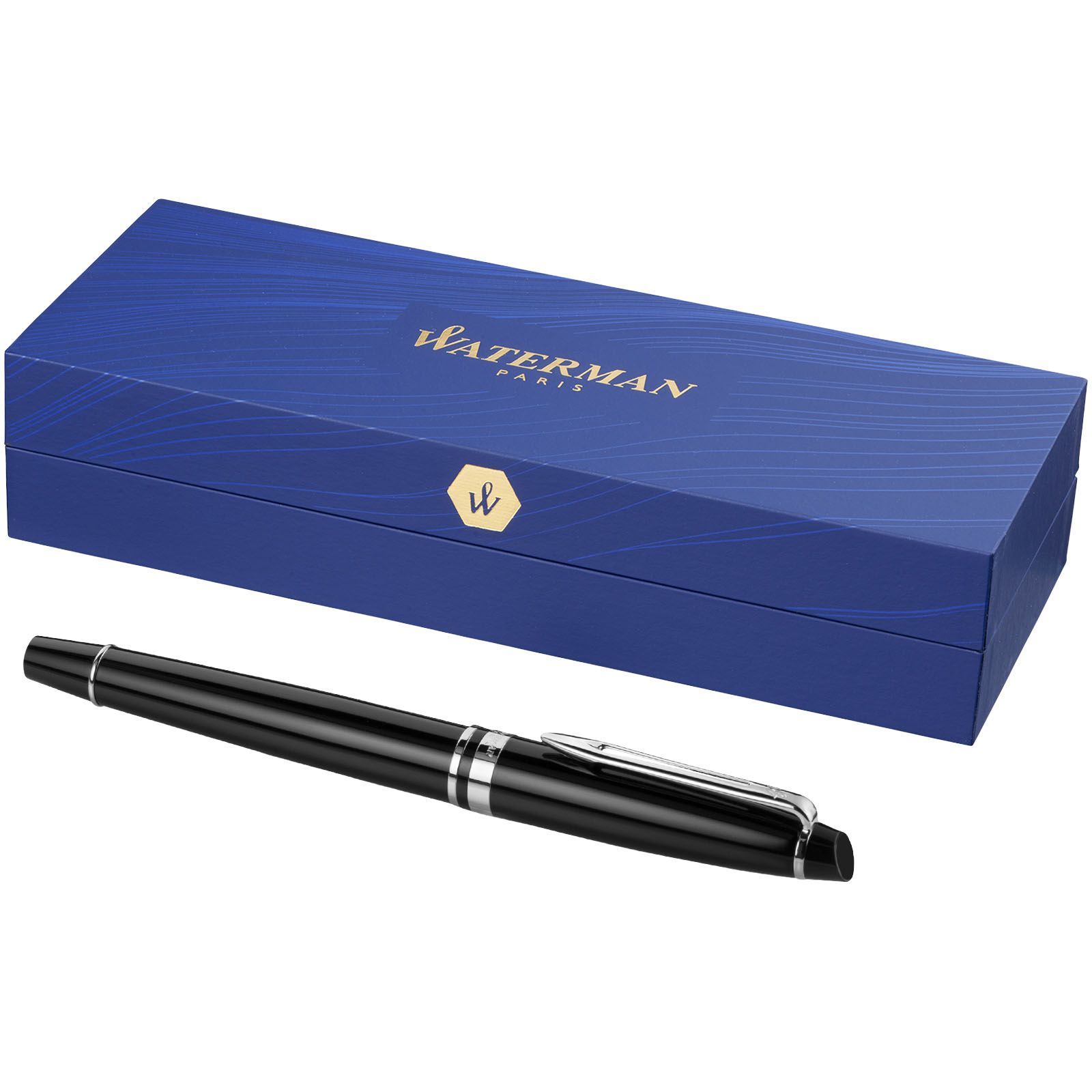 Lacquered Fountain Pen Waterman EXPERT FOUNTAIN PEN - solid black / chrome