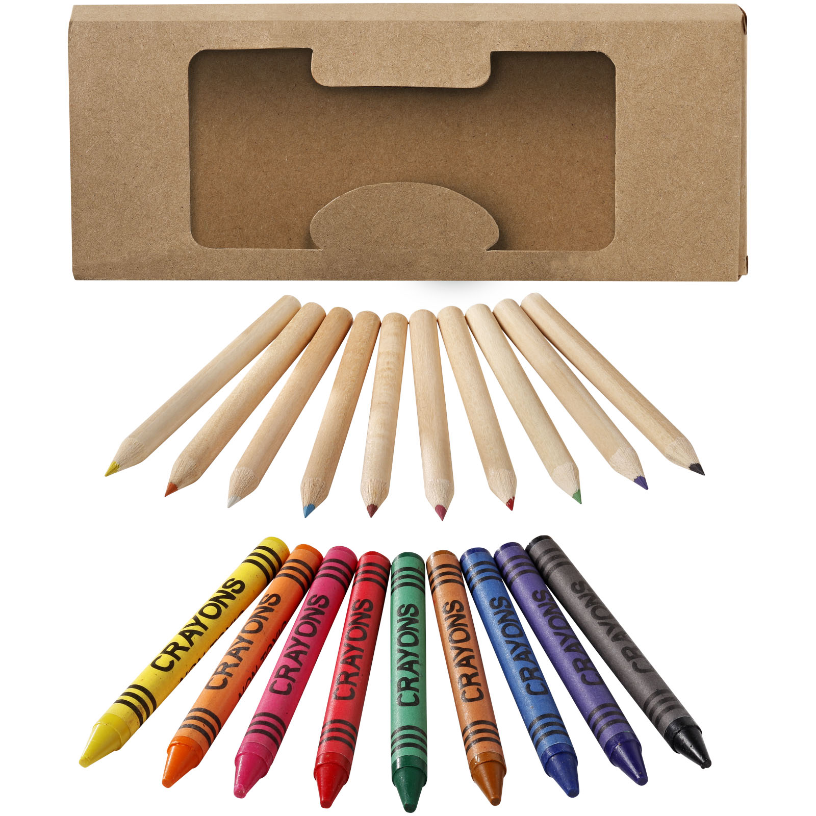 Set of crayons and wax pencils SIXTH, 19 pcs - natural