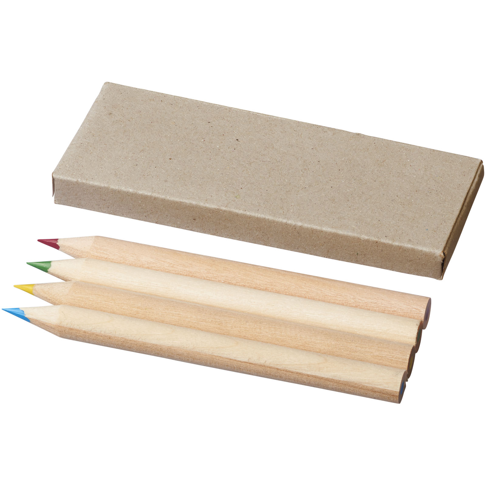 Set of wooden crayons LASSOES in paper box, 4 pieces - light grey