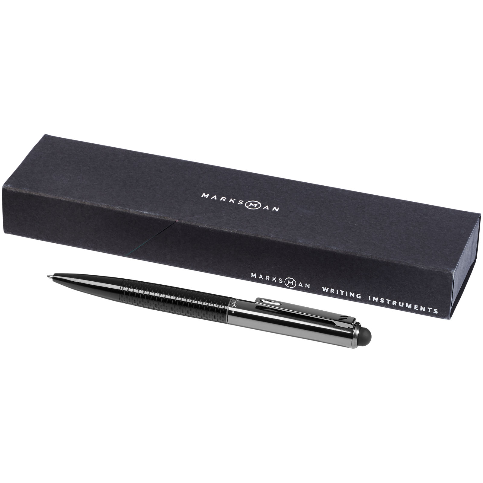 Značkové kovové kuličkové pero Marksman TRIPLES s černou inkoustovou náplní - solid black
