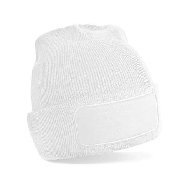 Čepice Beechfield Original Patch Beanie, White, One Size Čepice Beechfield Original Patch Beanie, White, One Size