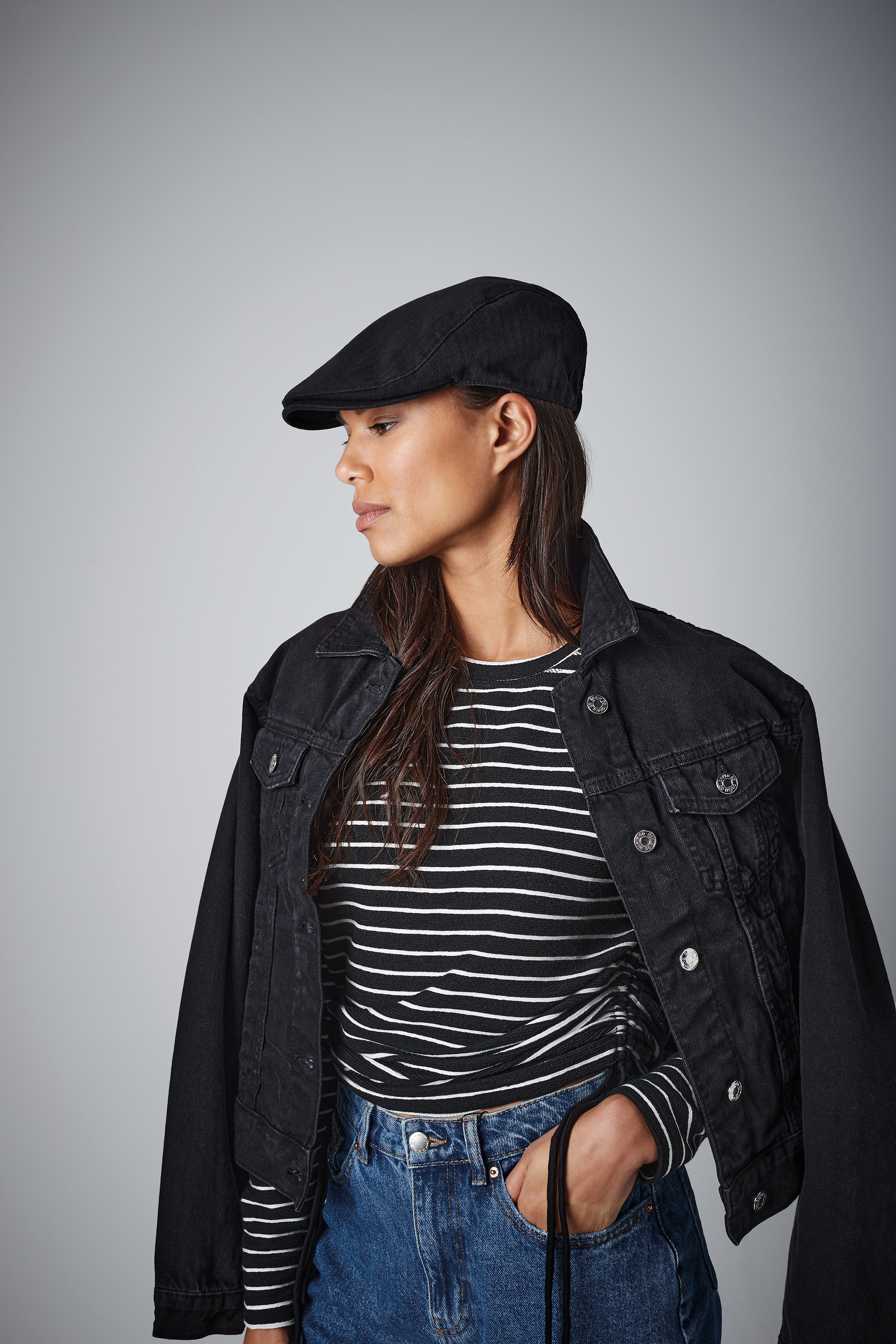 Čepice Beechfield Vintage Flat, Black Čepice Beechfield Vintage Flat, Black