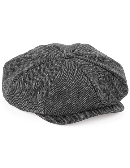 Čepice Beechfield Heritage Baker Boy, Charcoal Herringbone Čepice Beechfield Heritage Baker Boy, Charcoal Herringbone