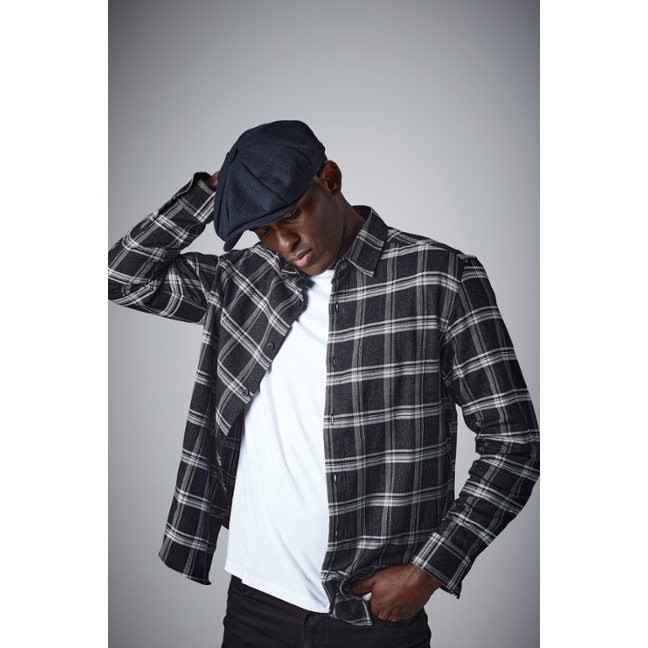 Čepice Beechfield Heritage Baker Boy, Charcoal Herringbone Čepice Beechfield Heritage Baker Boy, Charcoal Herringbone