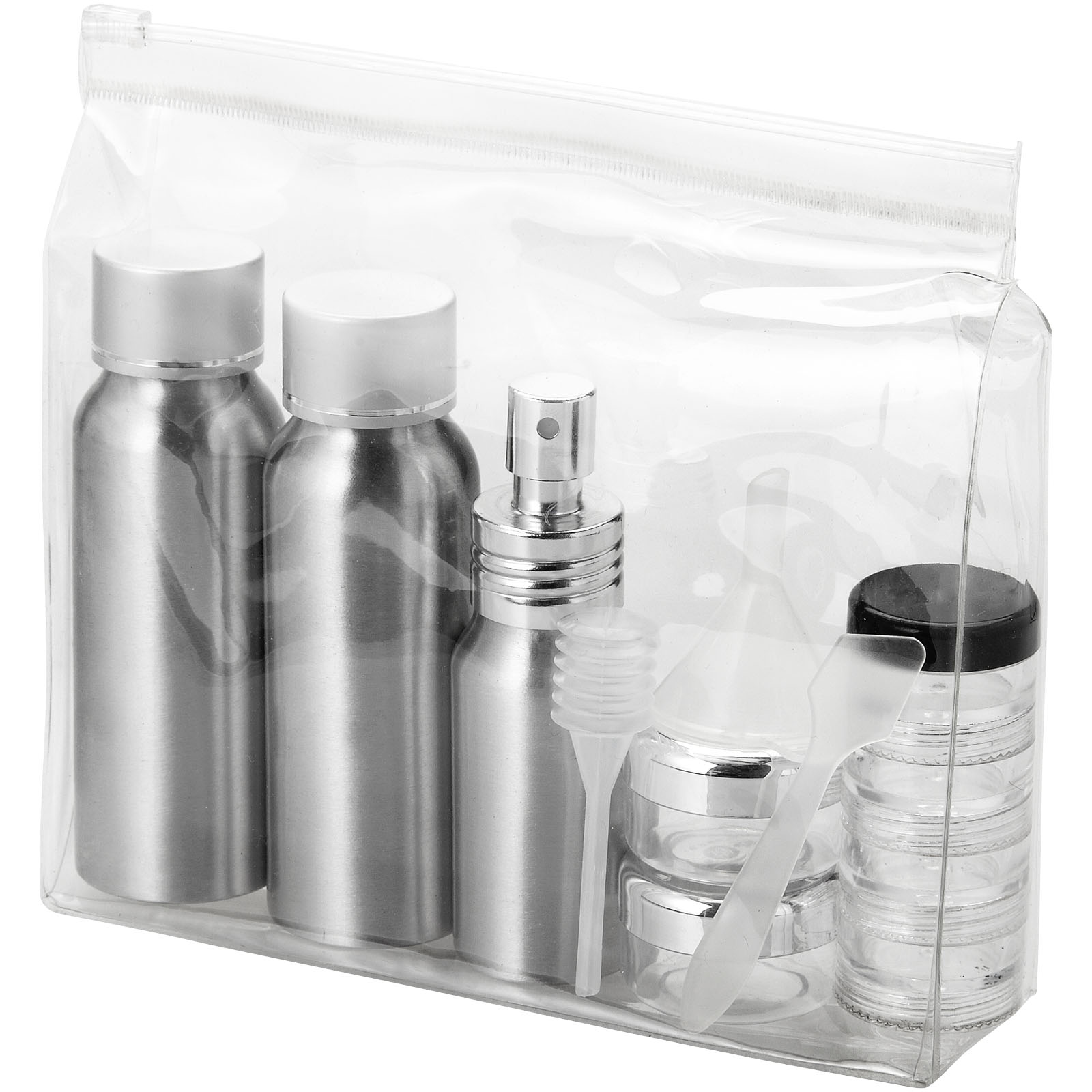 Airline-approved cosmetic travel kit DICTA - silver