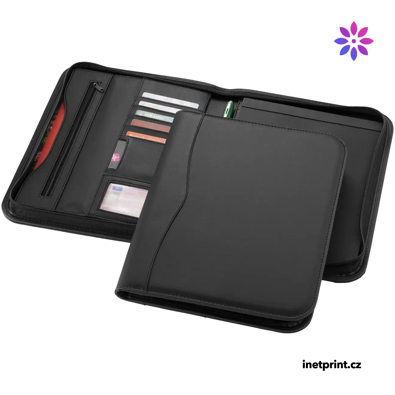 Konferenční desky na zip LILAC s linkovaným blokem, A4