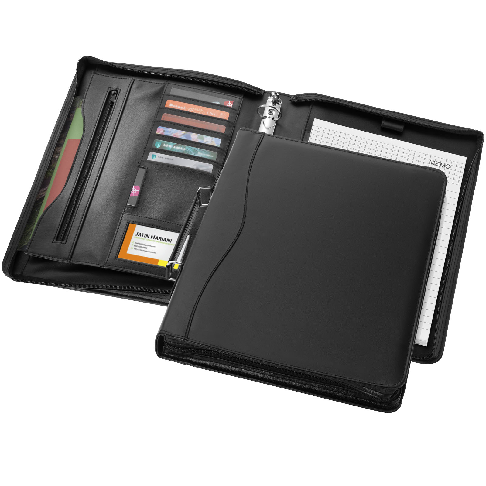 Ring-bound confectionery folders VISES, A4 format - solid black