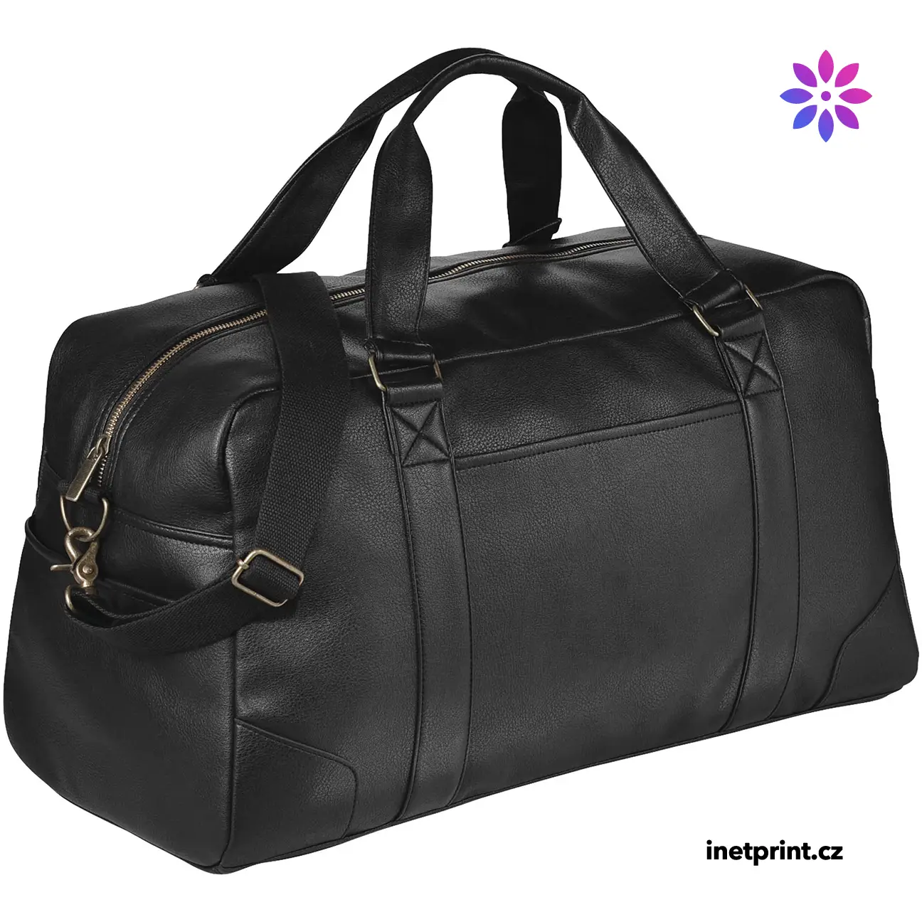 Cestovní víkendová taška z imitace kůže KOTOS - solid black