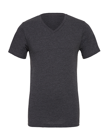 Unisex Canvas Jersey Short Sleeve V-Neck T-Shirt, Dark Grey Heather