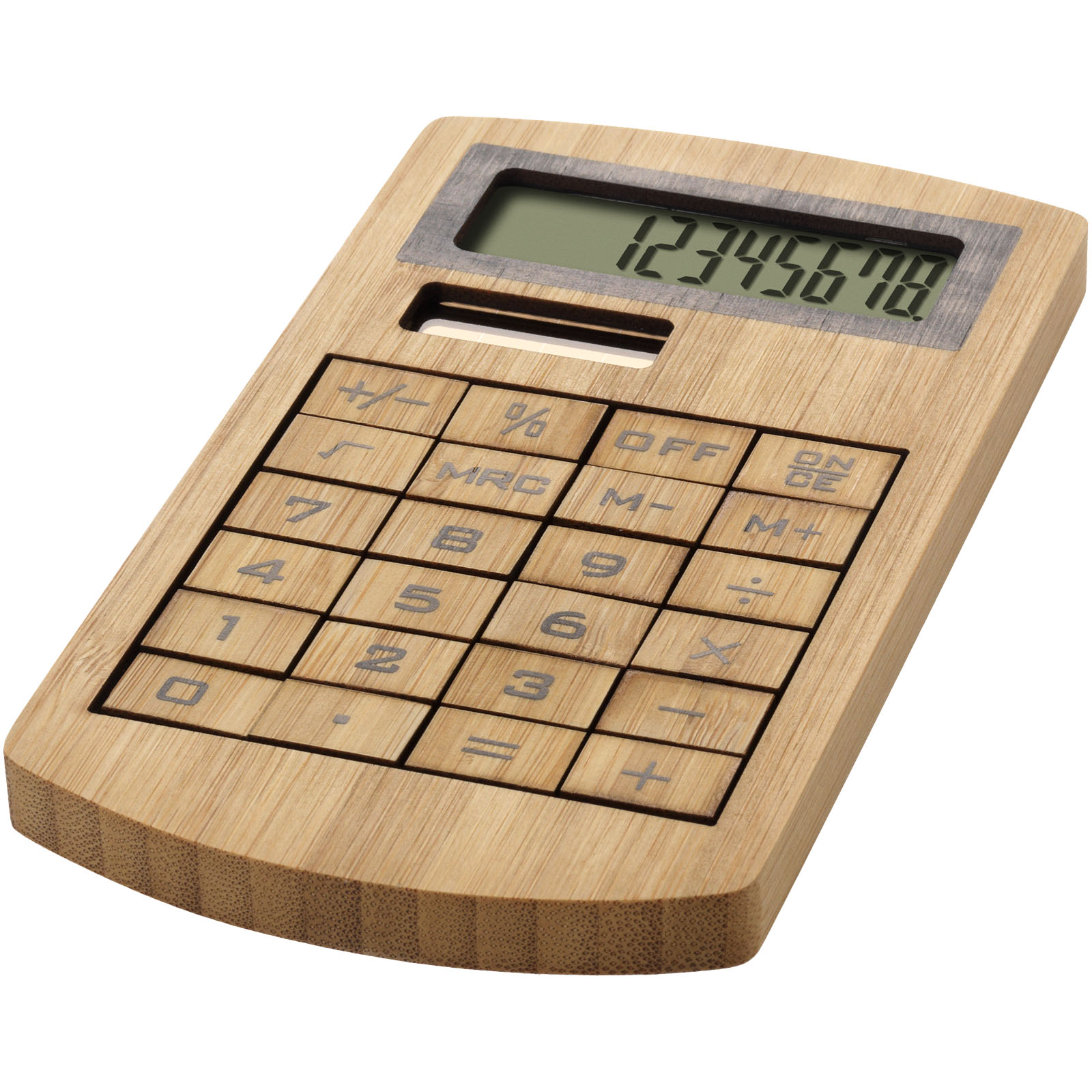 Eight digit eco-friendly bamboo calculator MANNIE - natural