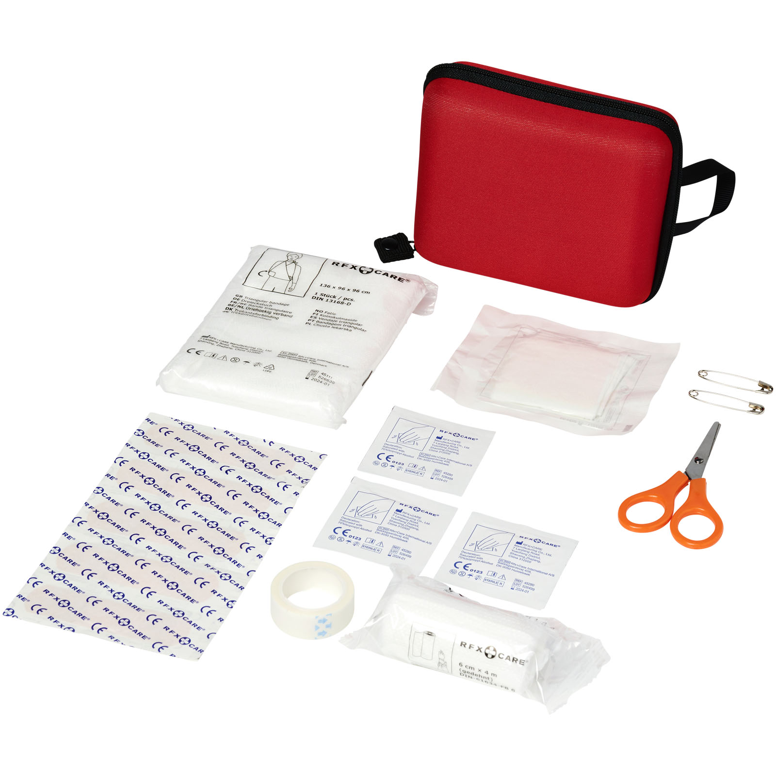 Travel first aid kit PANSY with 14 accessories - red / white