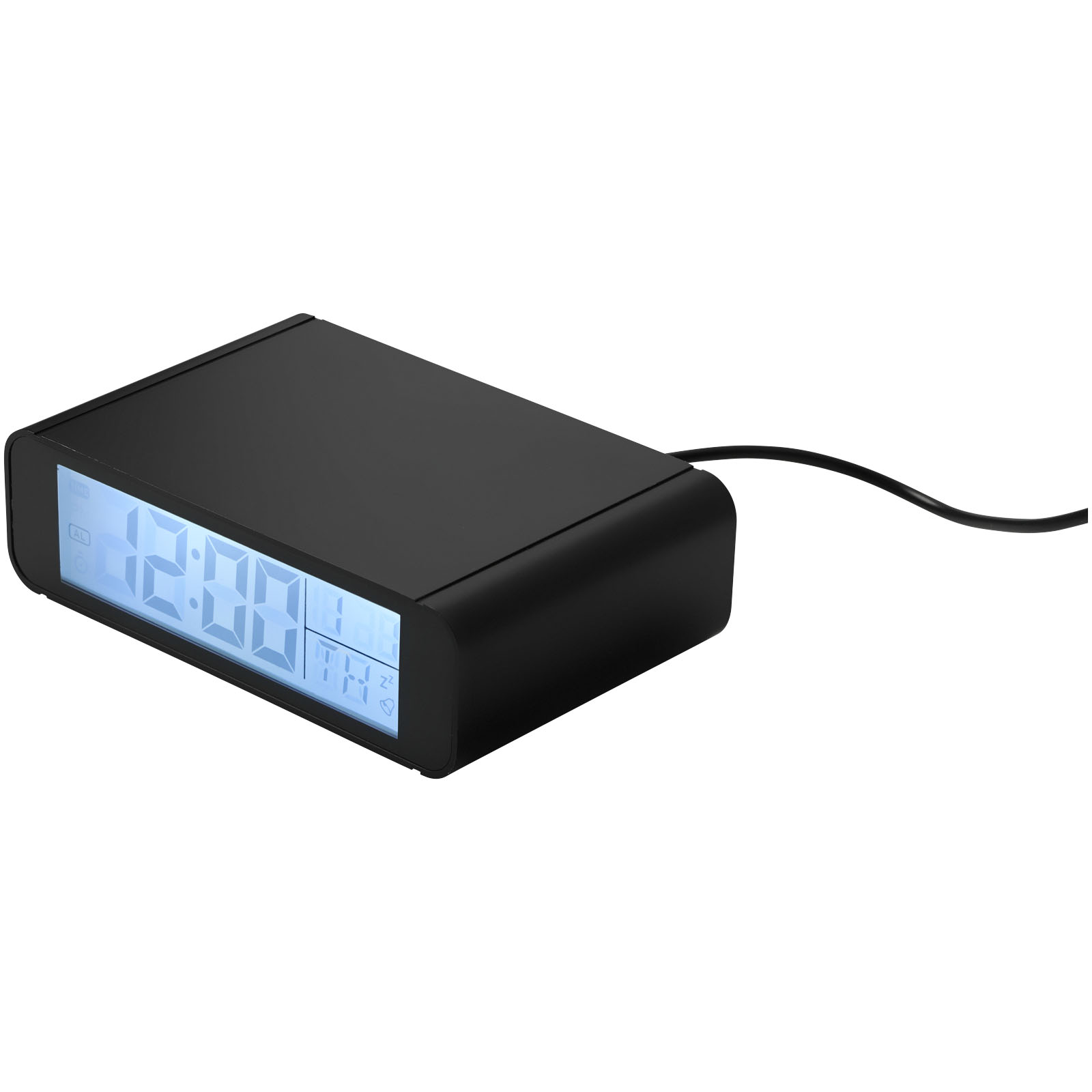Plastové digitální hodiny AGGRIEVE s bezdrátovou nabíječkou - solid black